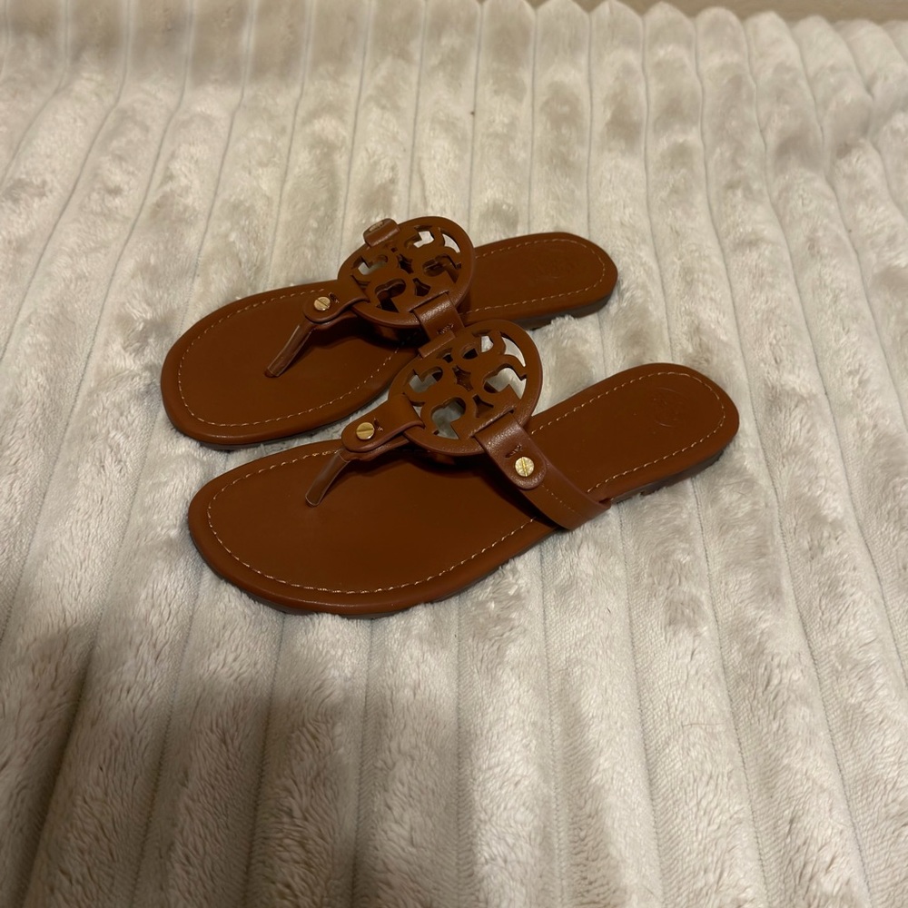 Tory Burch Miller Sandal Brown / Gold Women’s Size 8.5